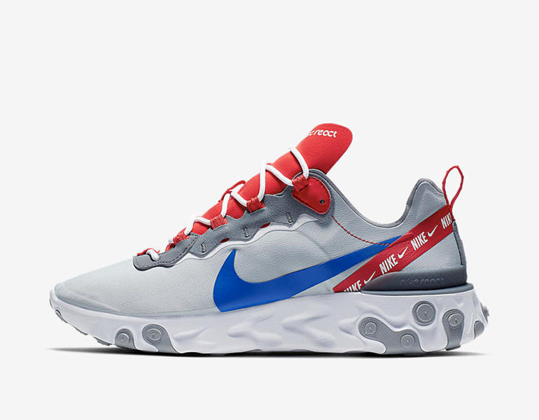 nike reacts grey and red