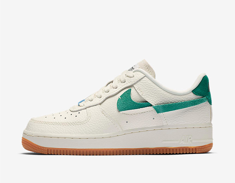 nike air force 1 green and white