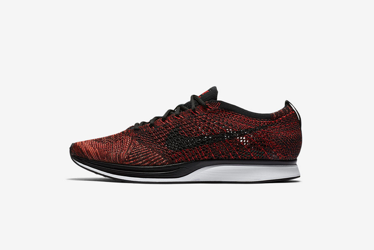 nike flyknit racer red black white
