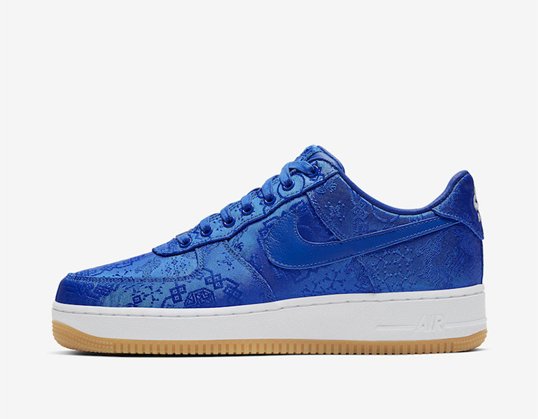 clot nike air force 1 blue silk